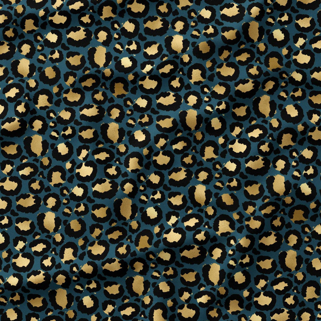 Leopard Teal Fabric