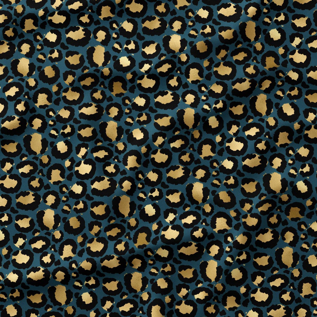 Leopard Teal Fabric