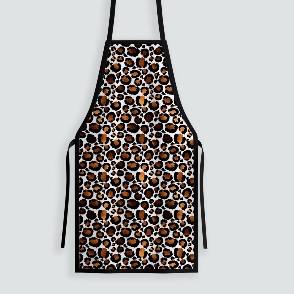 Golden Leopard White Fabric