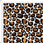 Golden Leopard White Fabric