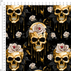 Golden Skulls Fabric