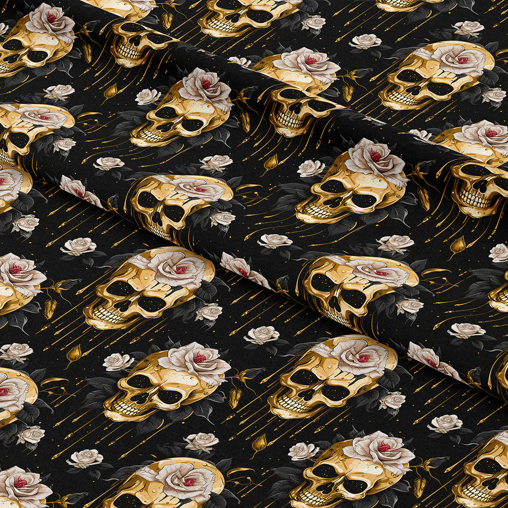 Golden Skulls Fabric
