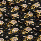 Golden Skulls Fabric