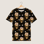 Golden Skulls Fabric