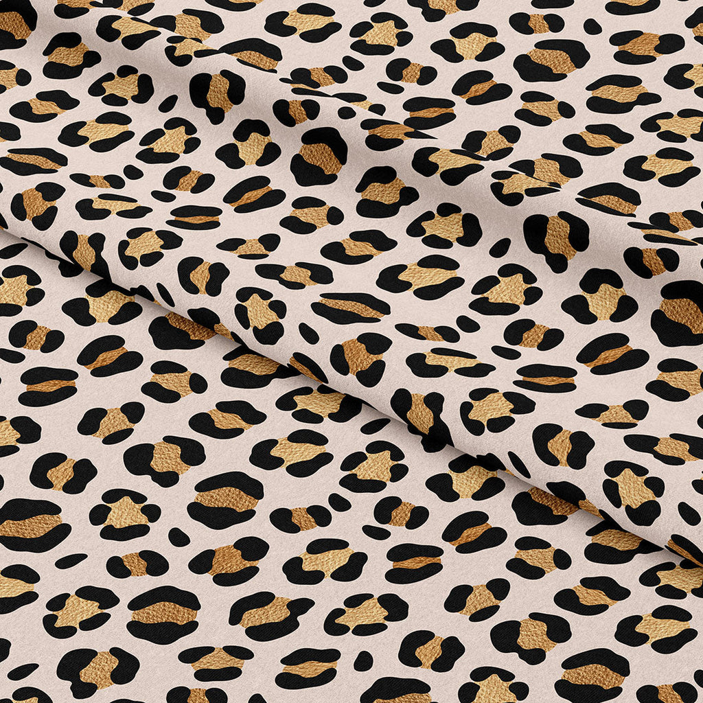 Gold and Nude Leopard Fabric