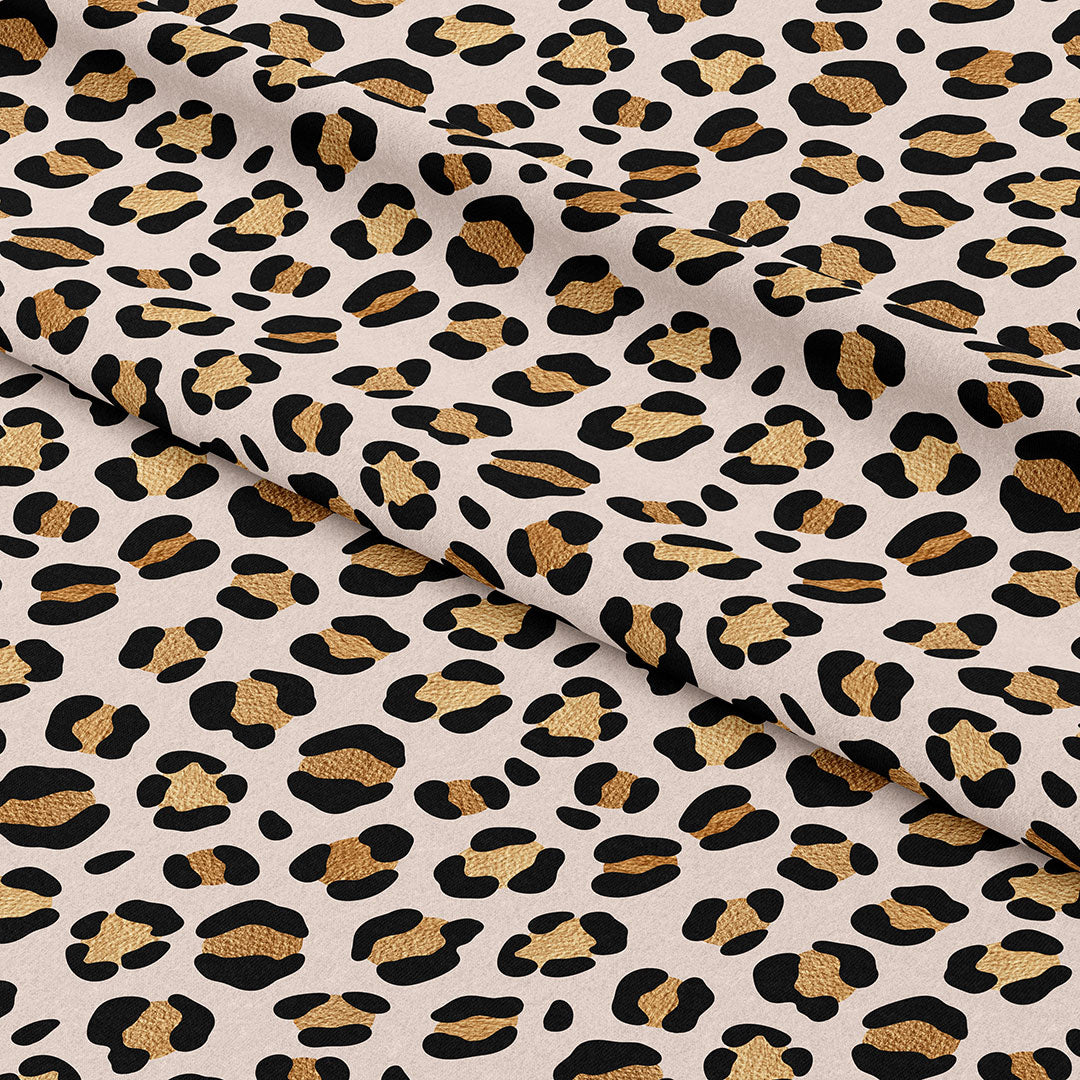 Gold and Nude Leopard Fabric