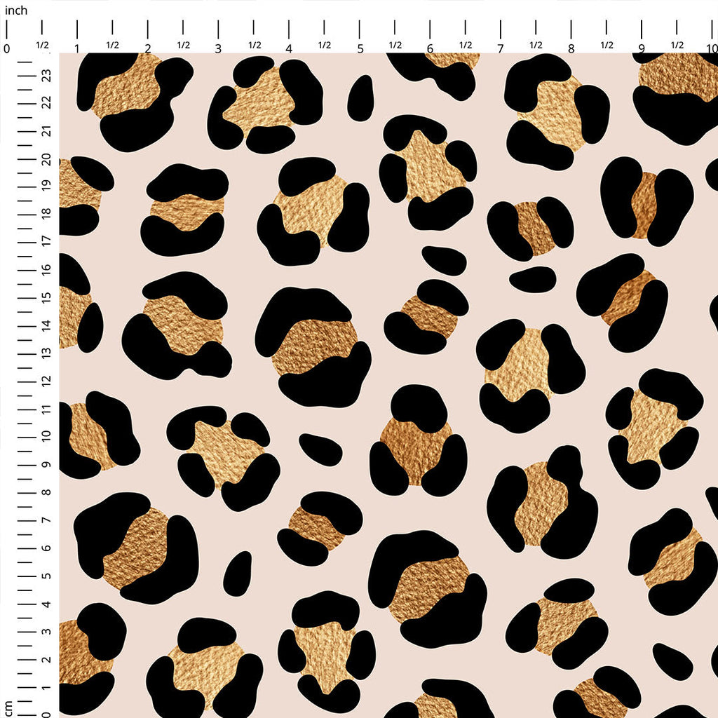 Gold and Nude Leopard Fabric