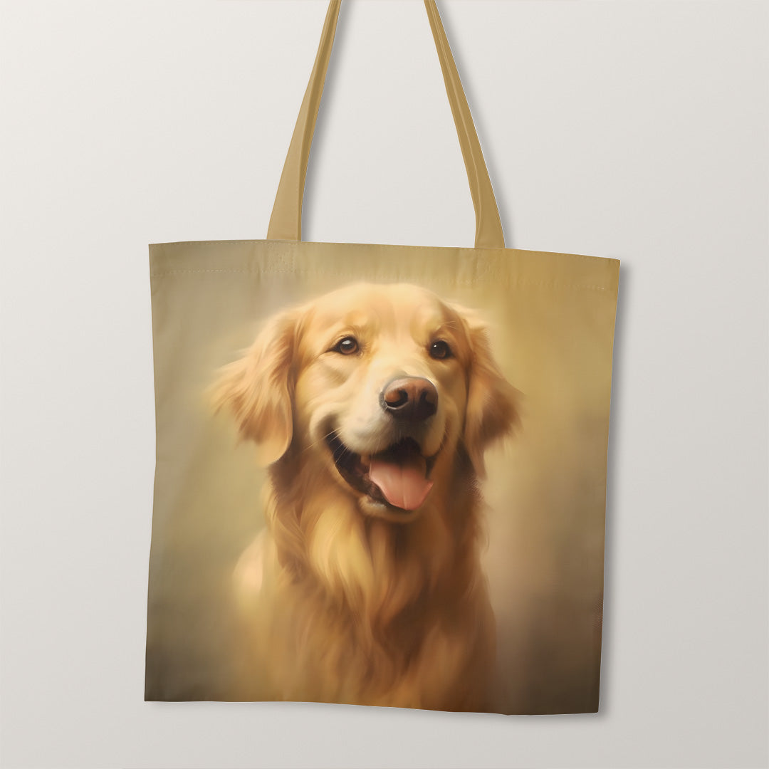TOTE Golden Retriever Dog Fabric Bag Panel