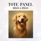 TOTE Golden Retriever Dog Fabric Bag Panel