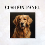 CUSHION Fabric Panel Golden Retriever Dark