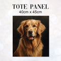 TOTE Golden Retriever Dark Dog fabric Bag Panel