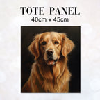 TOTE Golden Retriever Dark Dog fabric Bag Panel
