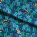 Goldfinches Blue Fabric