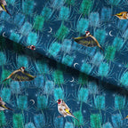 Goldfinches Blue Fabric