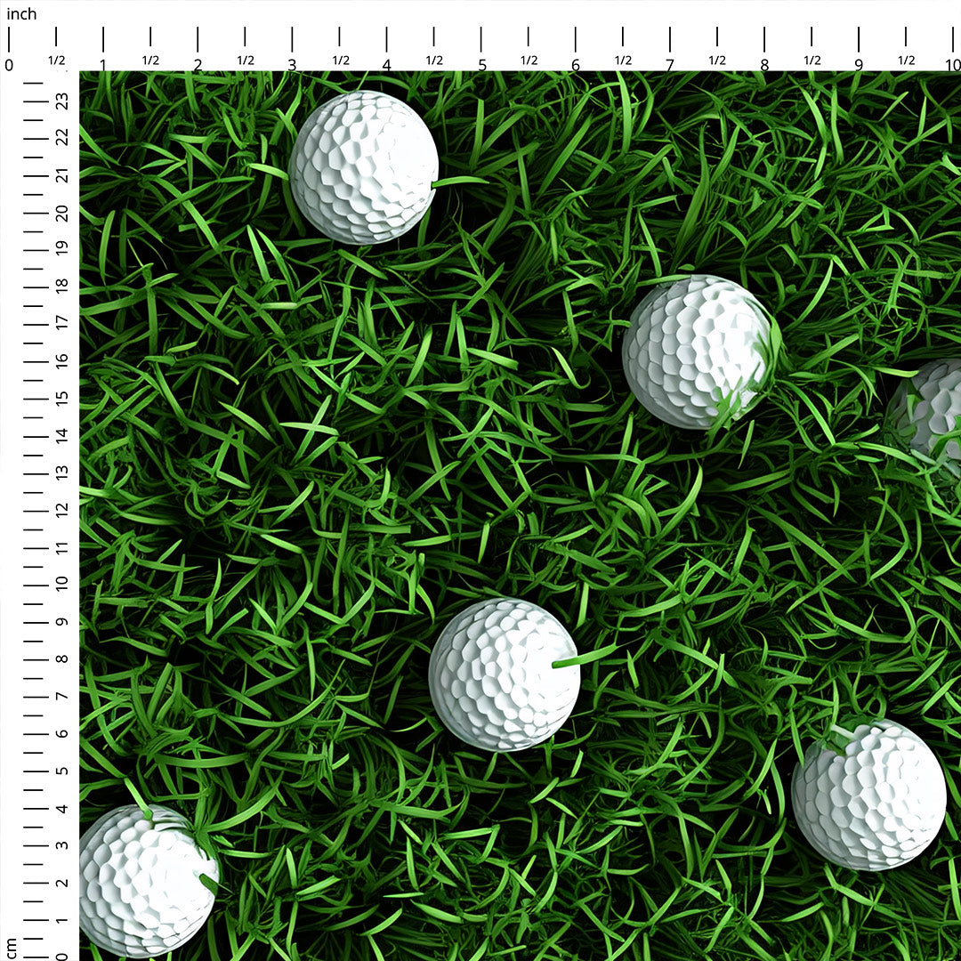Golf Balls on Grass Fabric
