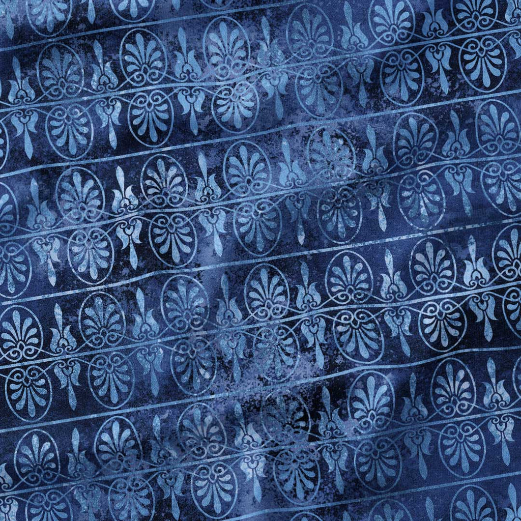 Greek Anthemion Blue Fabric