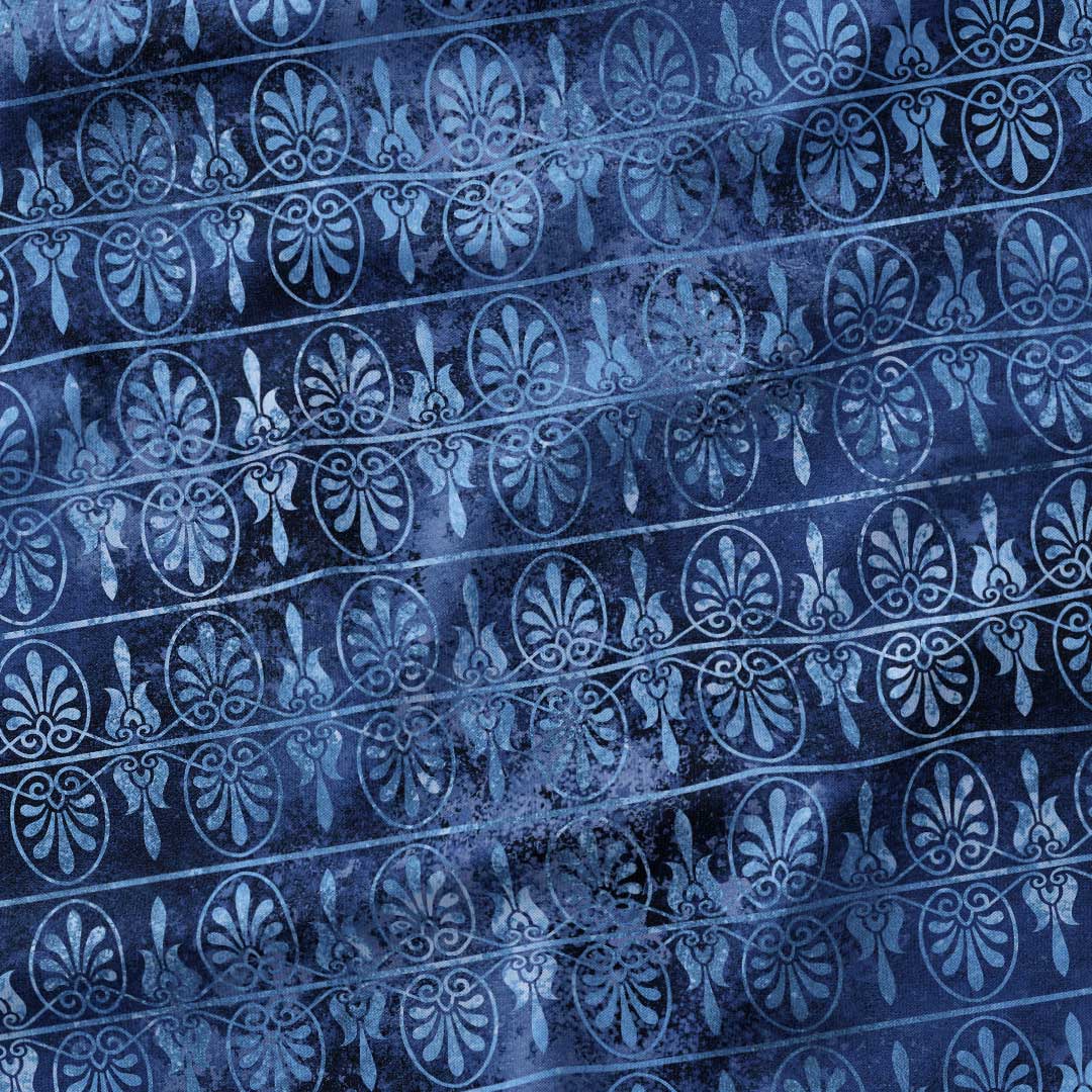 Greek Anthemion Blue Fabric