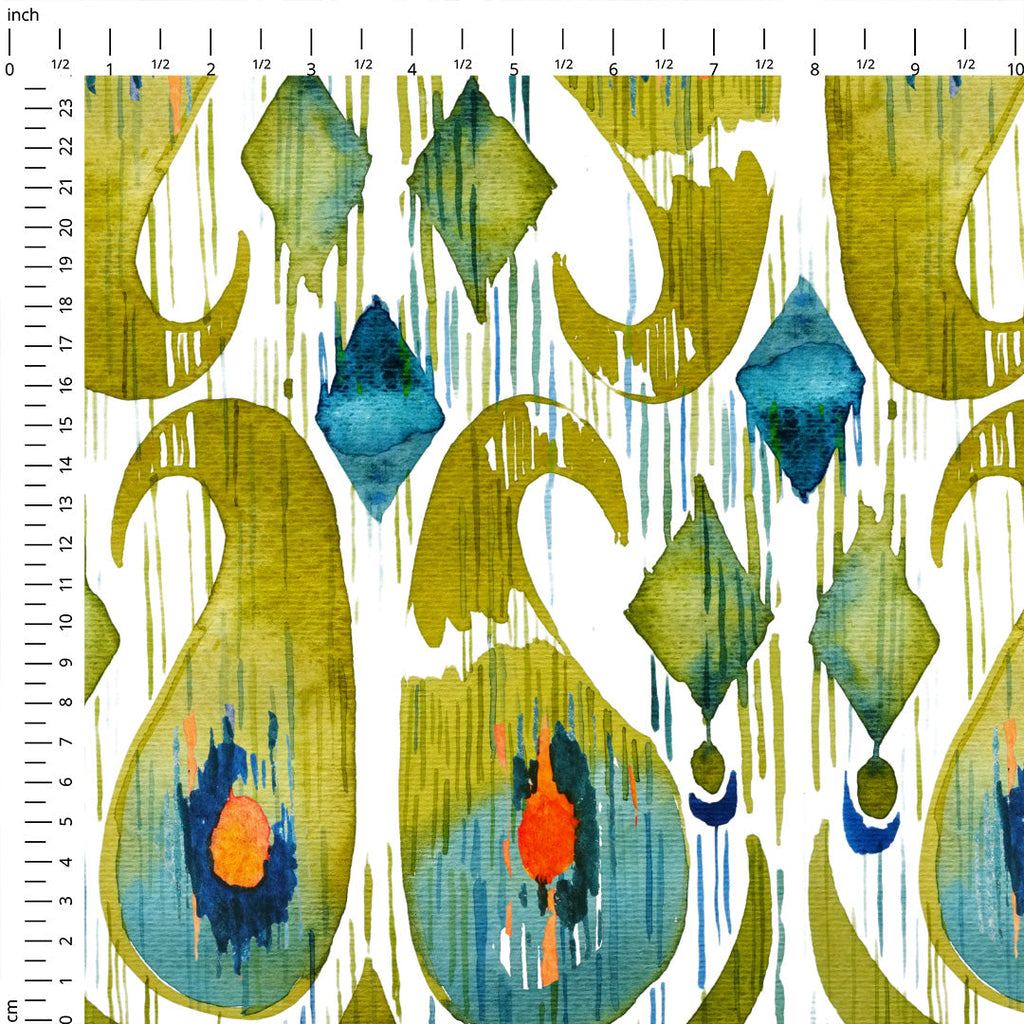 Green Ikat Fabric