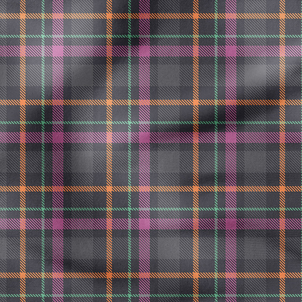 Grey and Heather Plaid Fabric 1198