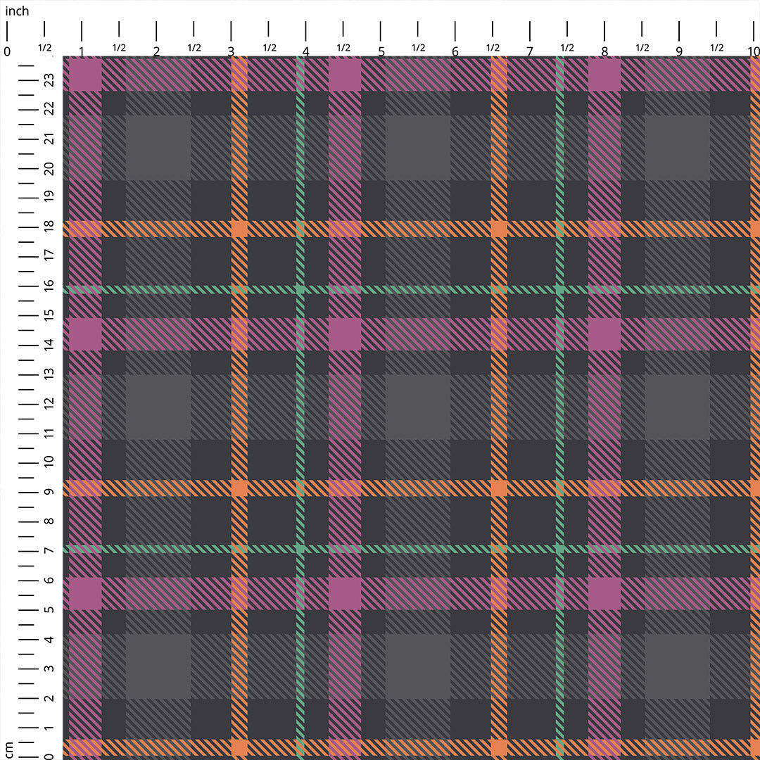 Grey and Heather Plaid Fabric 1198