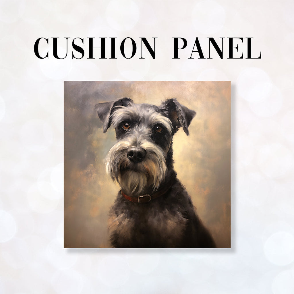CUSHION Fabric Panel Grey Schnauzer