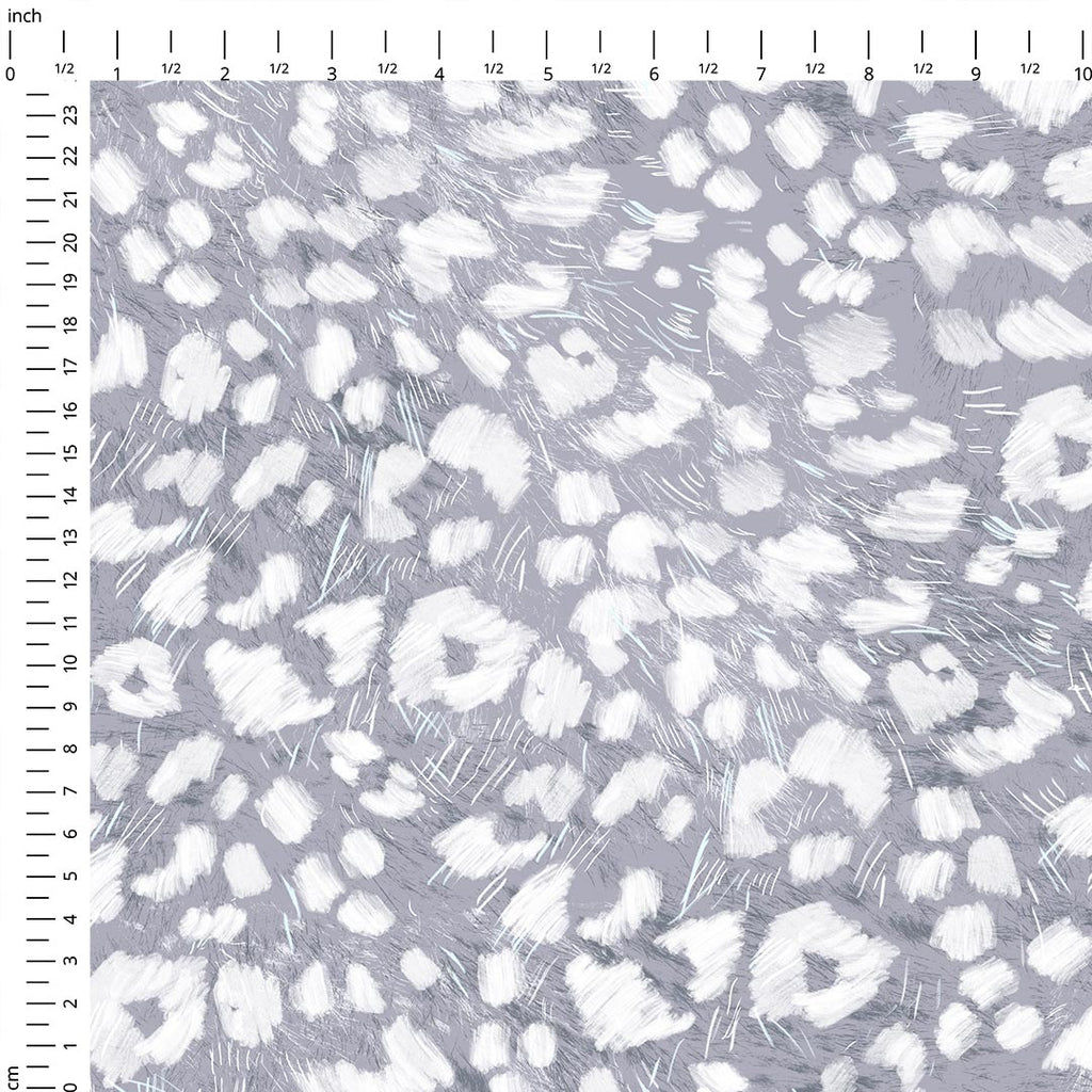 Grey Sketchy Leopard Fabric