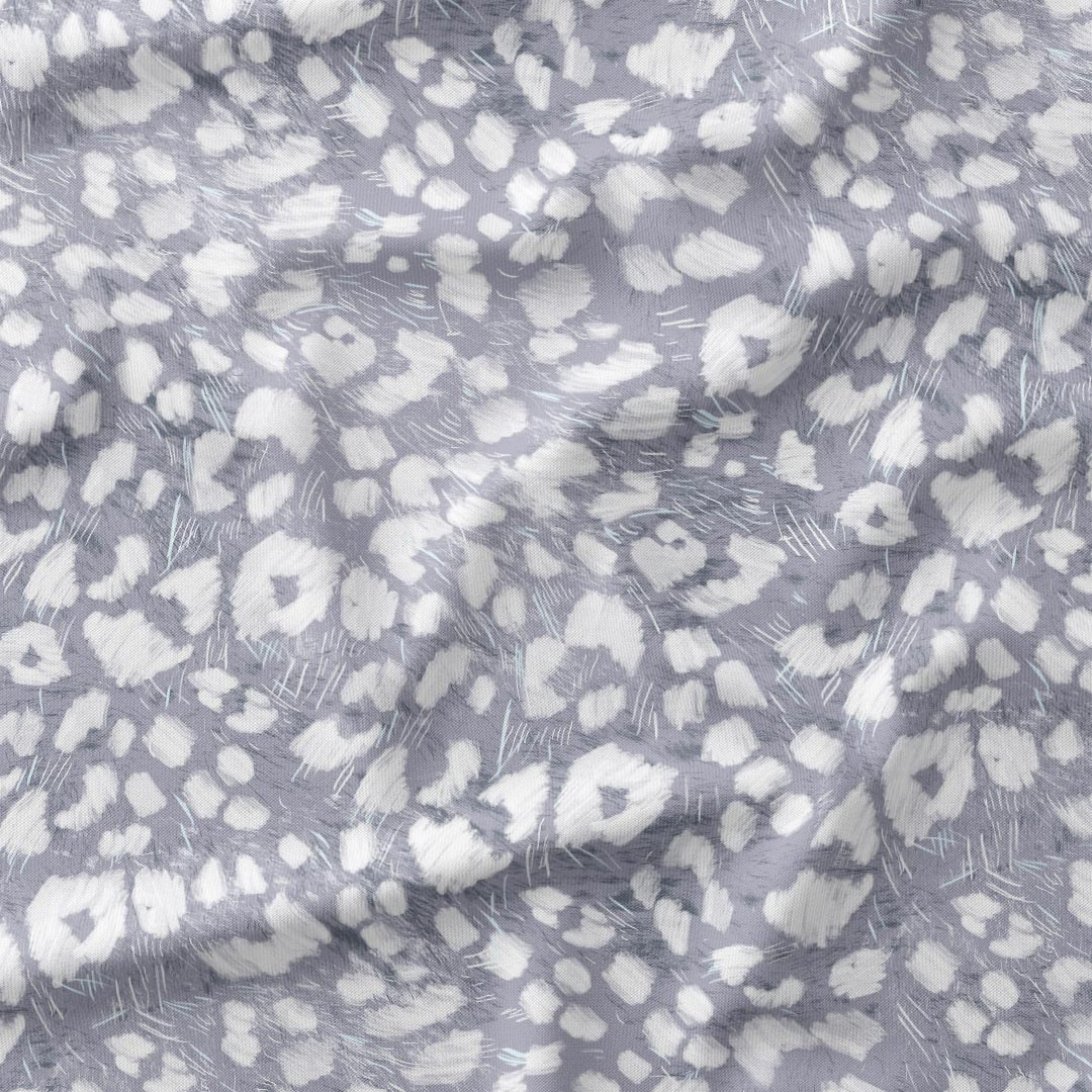Grey Sketchy Leopard Fabric