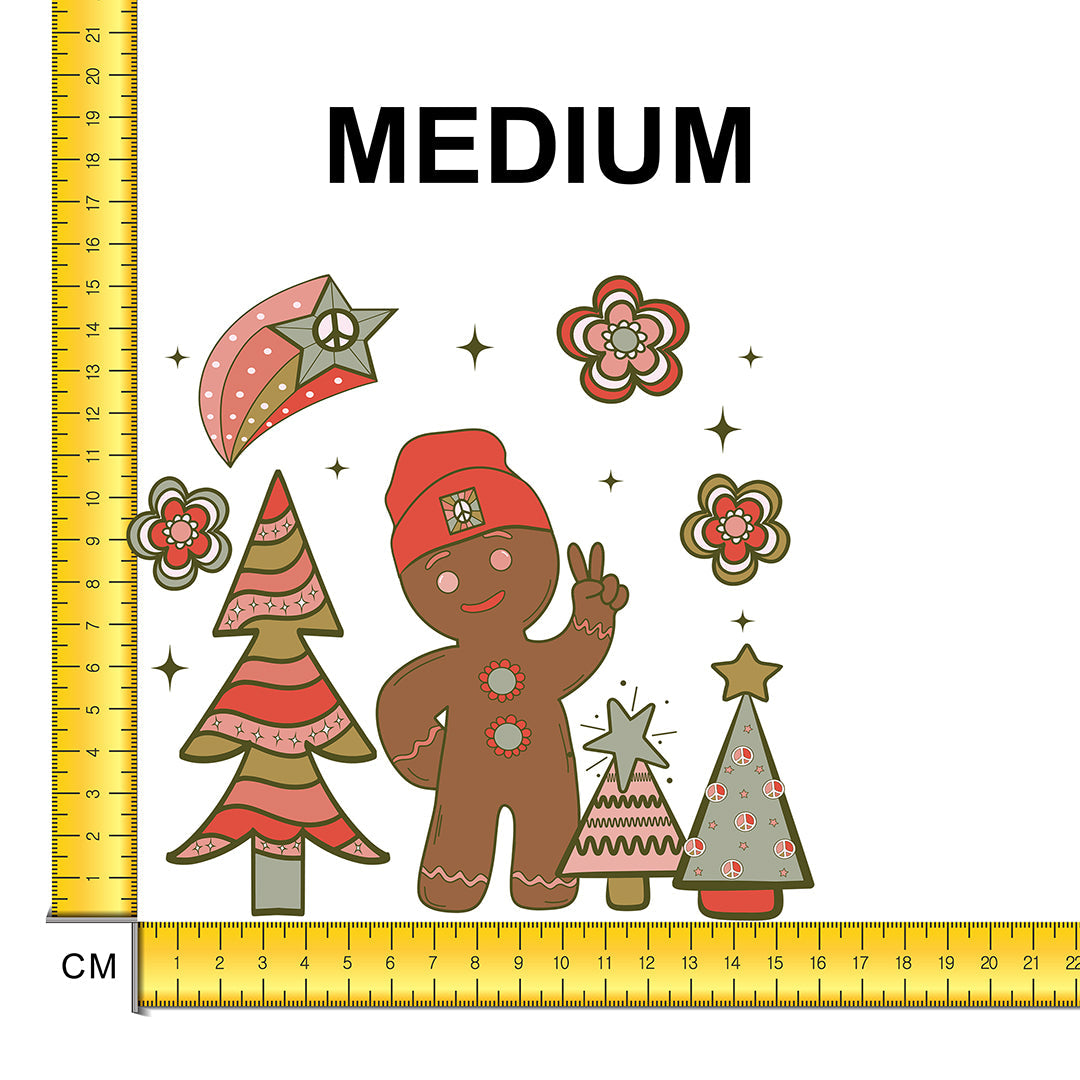 Groovy Gingerbread Man Iron on Fabric Heat Transfer DTF-95