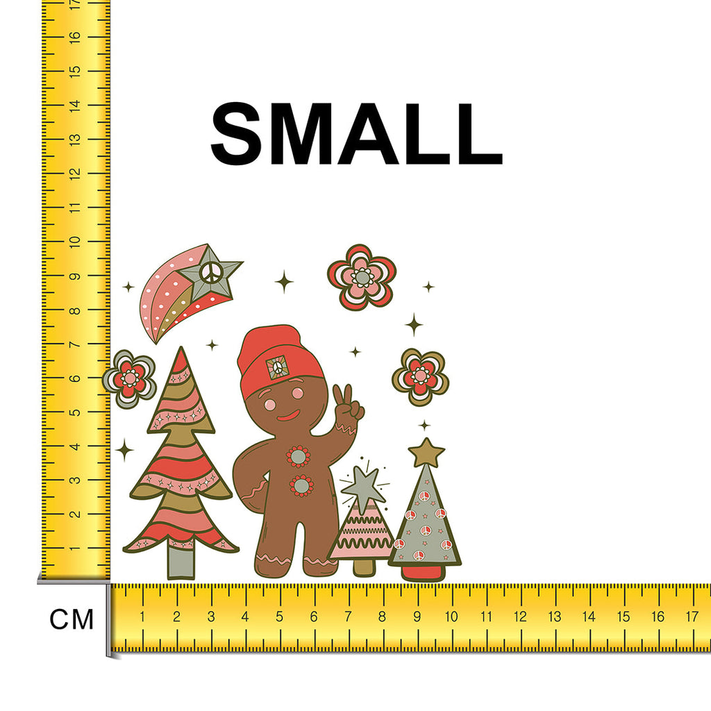 Groovy Gingerbread Man Iron on Fabric Heat Transfer DTF-95