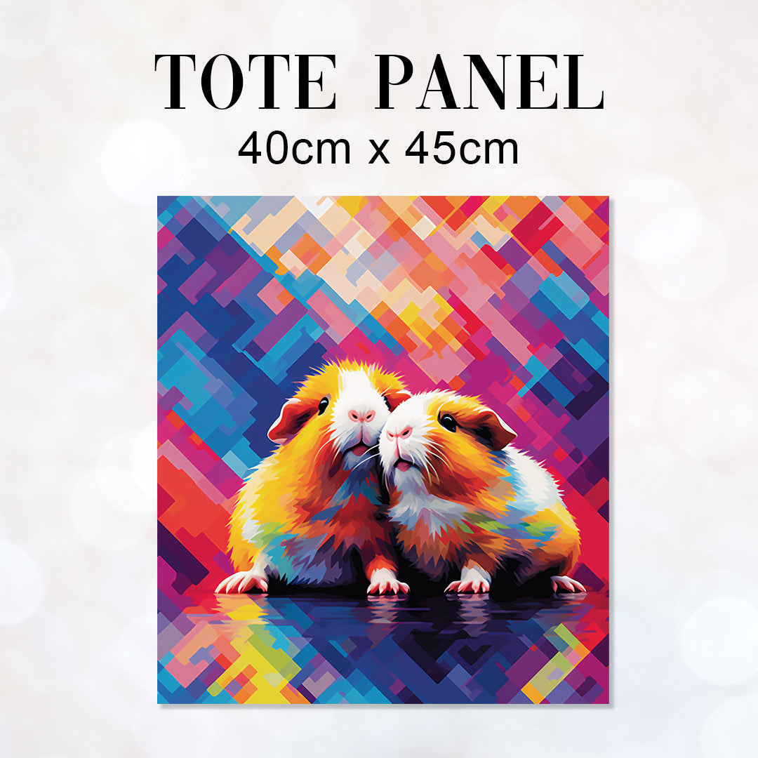 TOTE Guinea Pig Pop Art Fabric Bag Panel