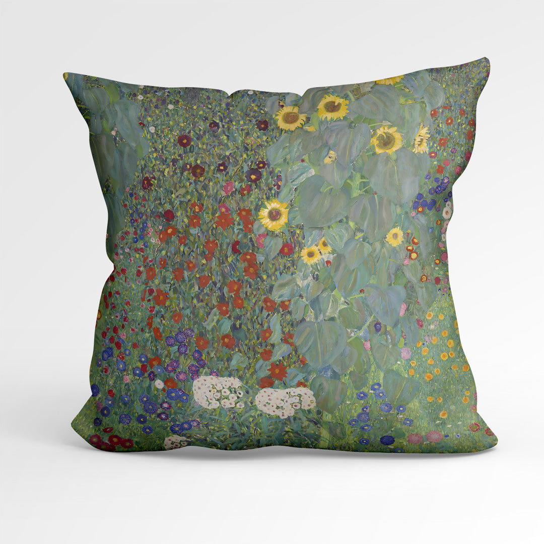CUSHION Fabric Panel Gustav Klimt Farm Garden wth Sunflowers