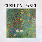 CUSHION Fabric Panel Gustav Klimt Farm Garden wth Sunflowers