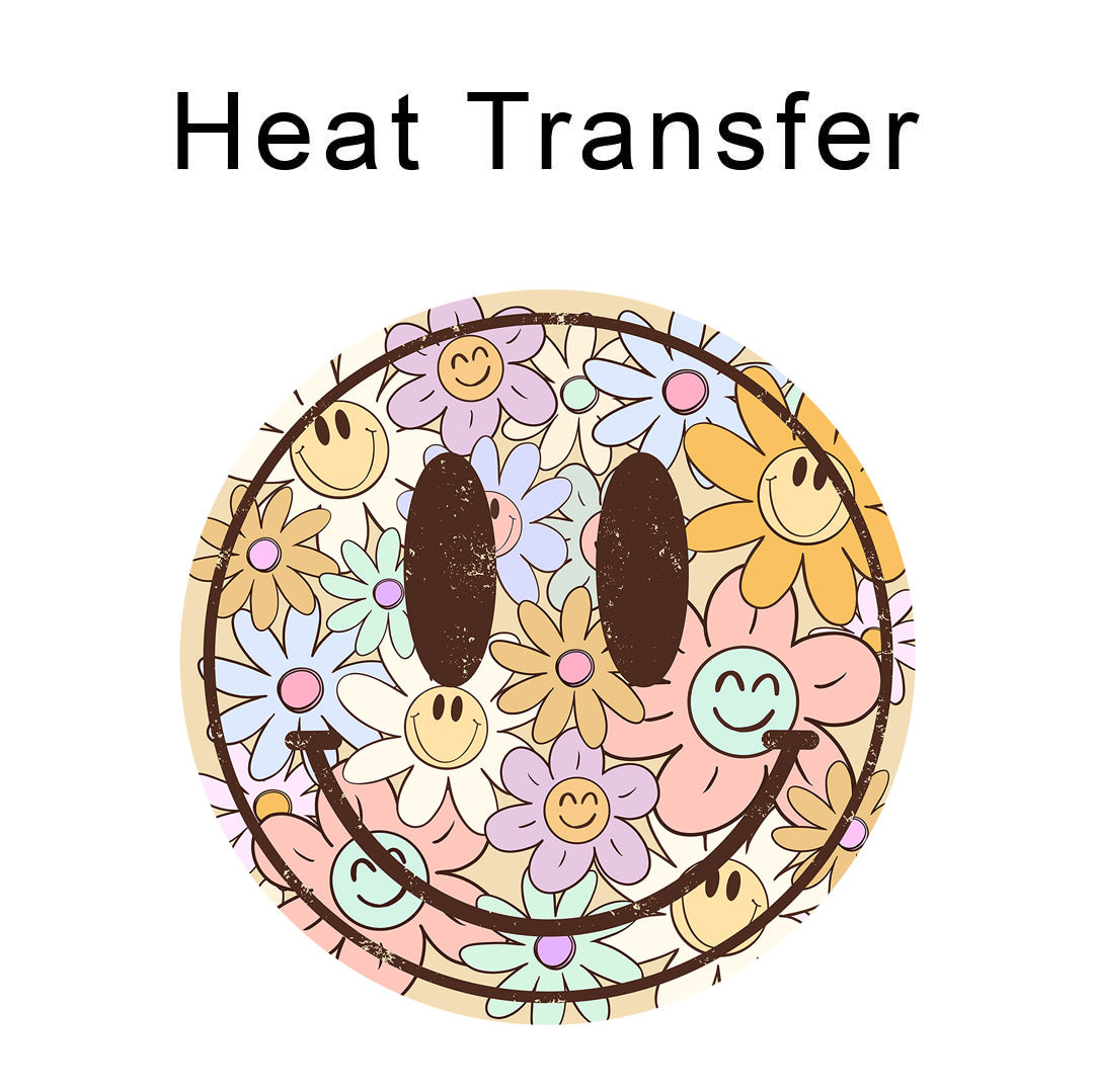 Happy Iron on Fabric Heat Transfer DTF-242