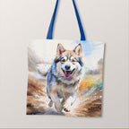 TOTE Happy Malamute Dog Fabric Bag Panel TP-134