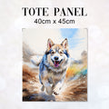 TOTE Happy Malamute Dog Fabric Bag Panel TP-134