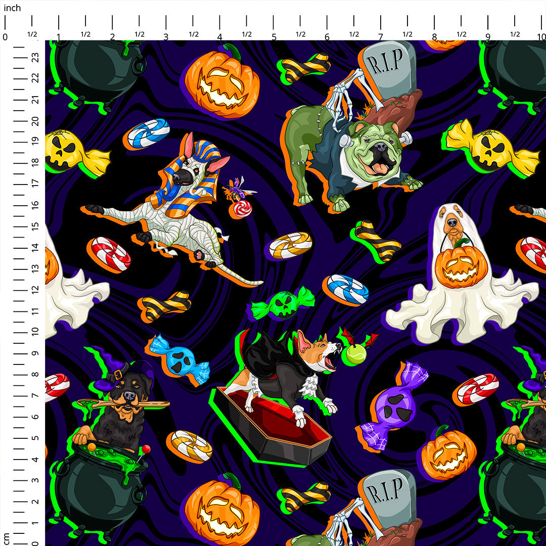 Halloween Dogs Fabric