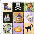 Halloween Mashup Patches Fabric