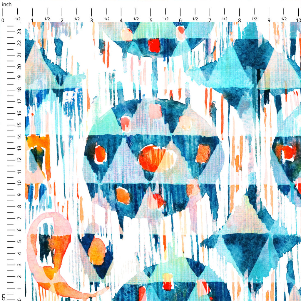 Happy Blue Ikat Fabric