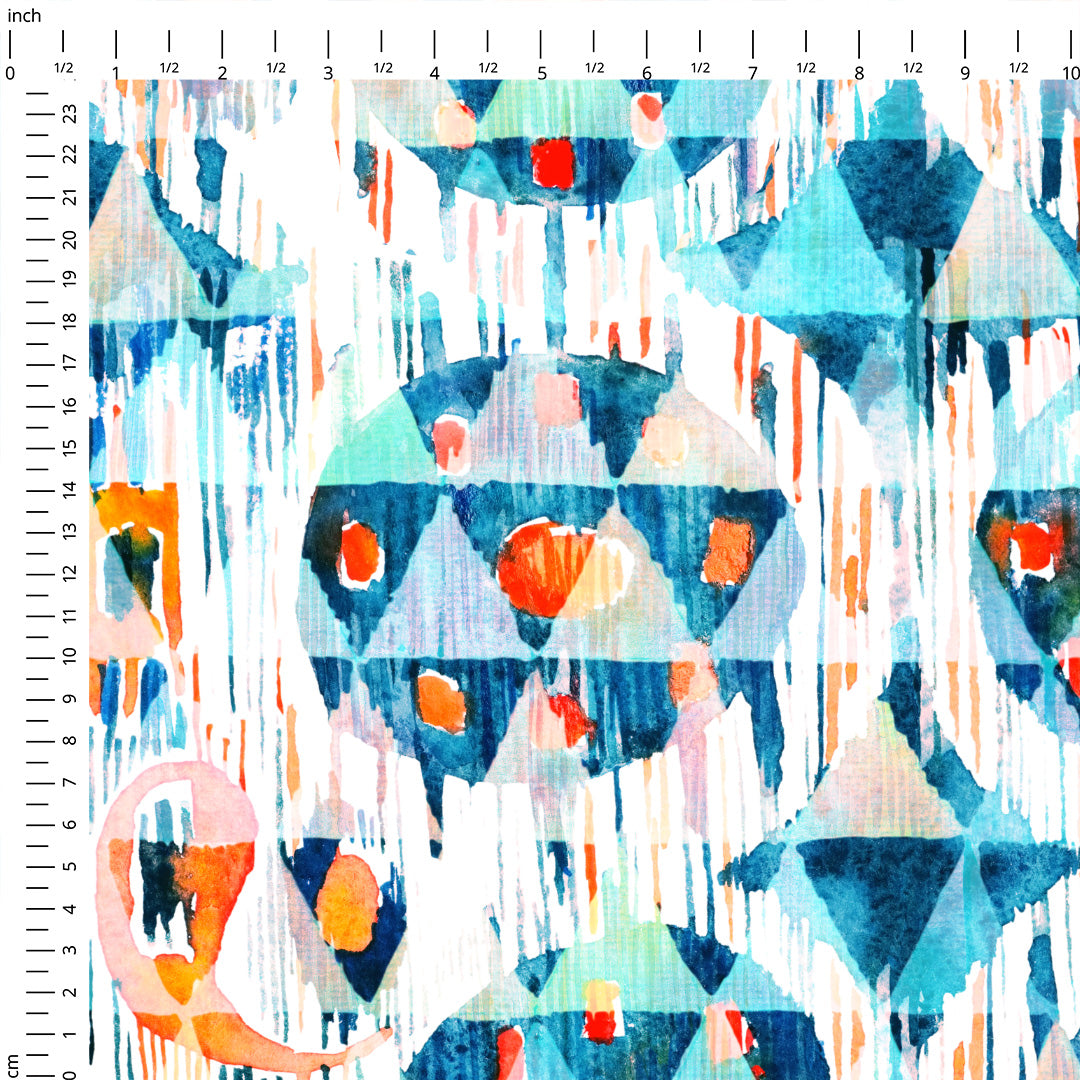 Happy Blue Ikat Fabric