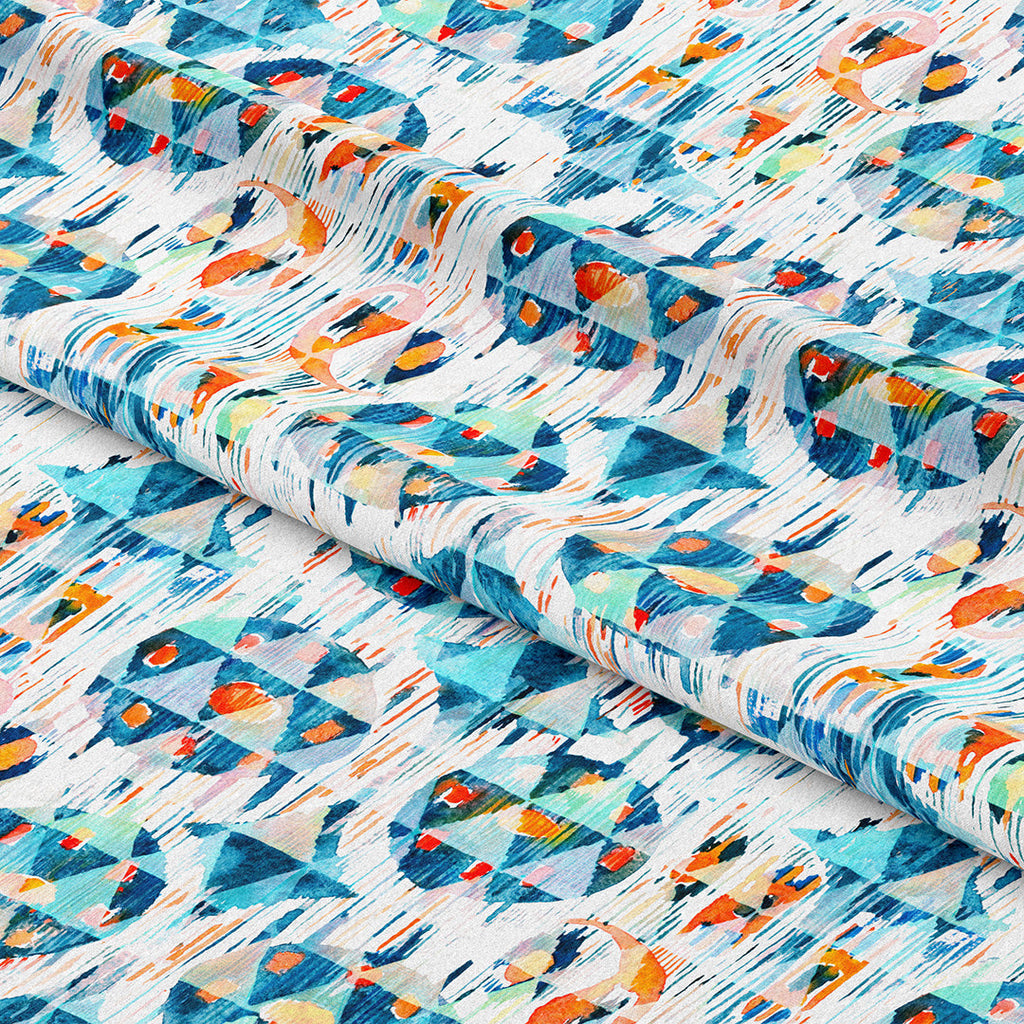 Happy Blue Ikat Fabric