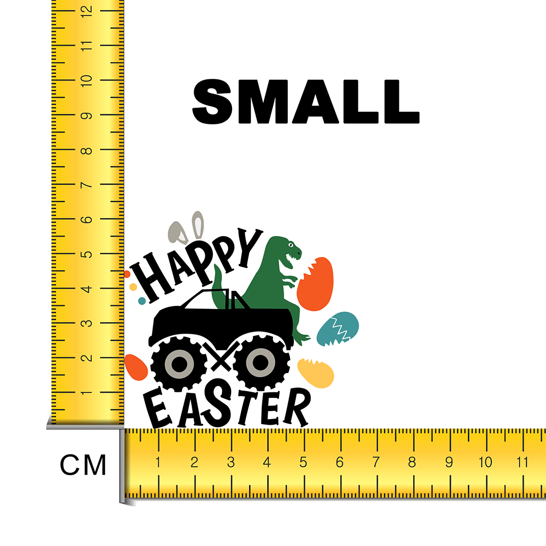 Happy Easter Dino Tractor Iron on Fabric Heat Transfer DTF-108