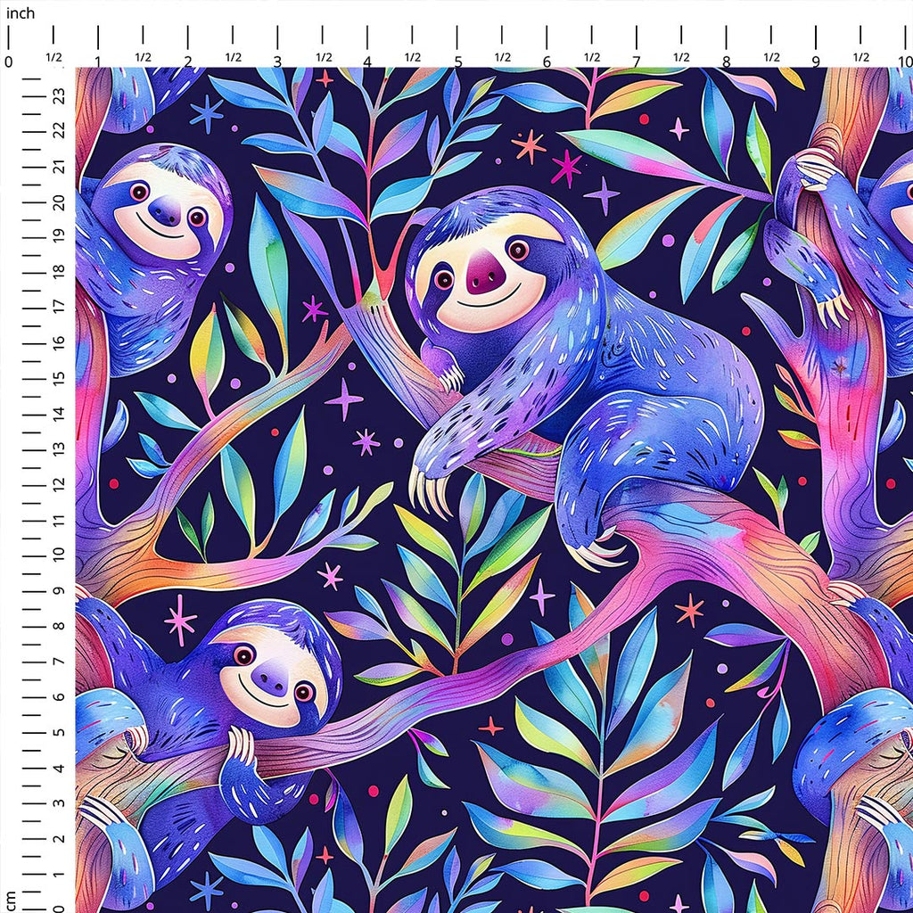 Happy Sloths Fabric