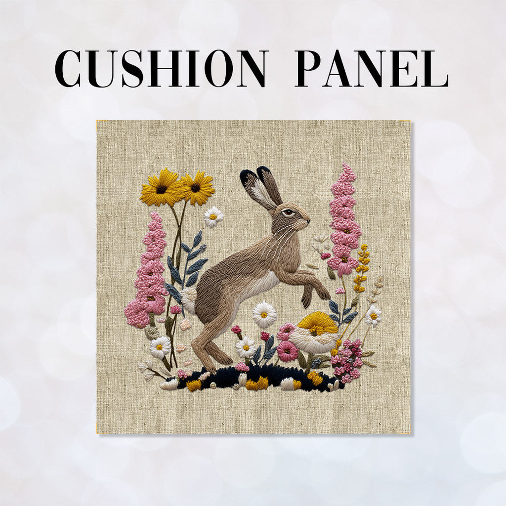 CUSHION Panel Hare on Linen 3 CP-1063