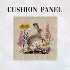 CUSHION Panel Hare on Linen 3 CP-1063