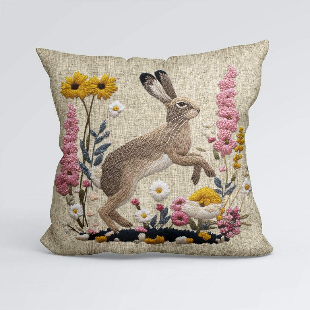 CUSHION Panel Hare on Linen 3 CP-1063