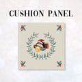 CUSHION Fabric Panel Hedgehog Wreath