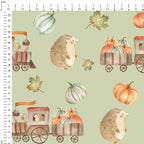Hedgehogs and Pumpkins Fabric