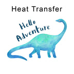 Hello Adventure Dino Iron on fabric heat transfer DTF-20