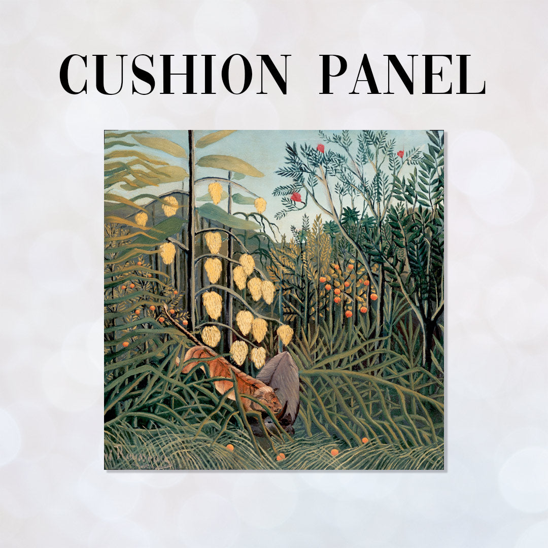 CUSHION Fabric Panel Henri Rousseau In the Tropical Forest