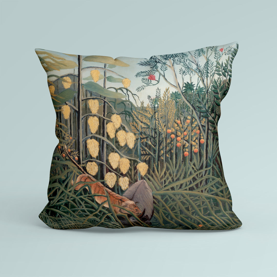 CUSHION Fabric Panel Henri Rousseau In the Tropical Forest